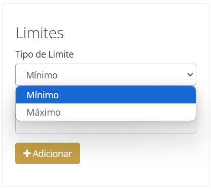 Informando o valor máximo e mínimo a ser cobrado